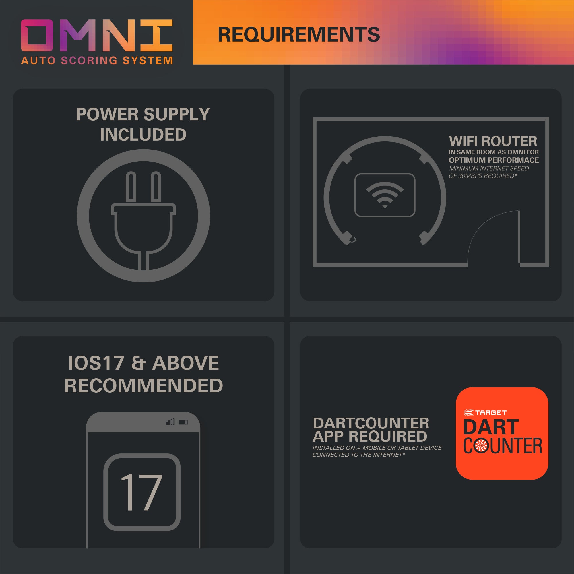 TARGET DARTS - OMNI ULTIMATE HOME BUNDLE AUTO SCORING SYSTEM DARTBOARD
