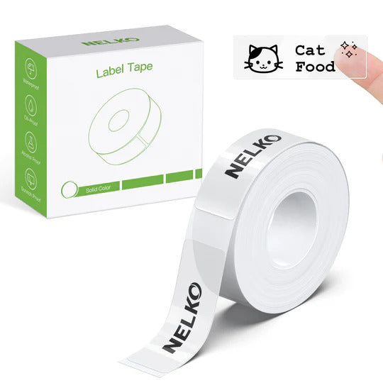 NELKO - TRANSPARENT 14x40MM LABEL PAPER 2 ROLLS SET