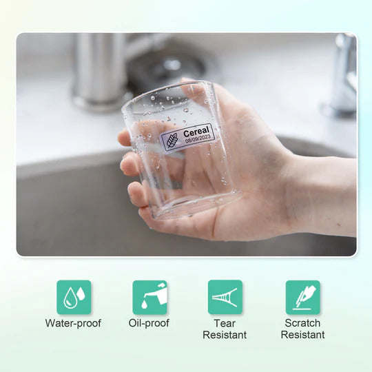 NELKO - TRANSPARENT 14x40MM LABEL PAPER 2 ROLLS SET