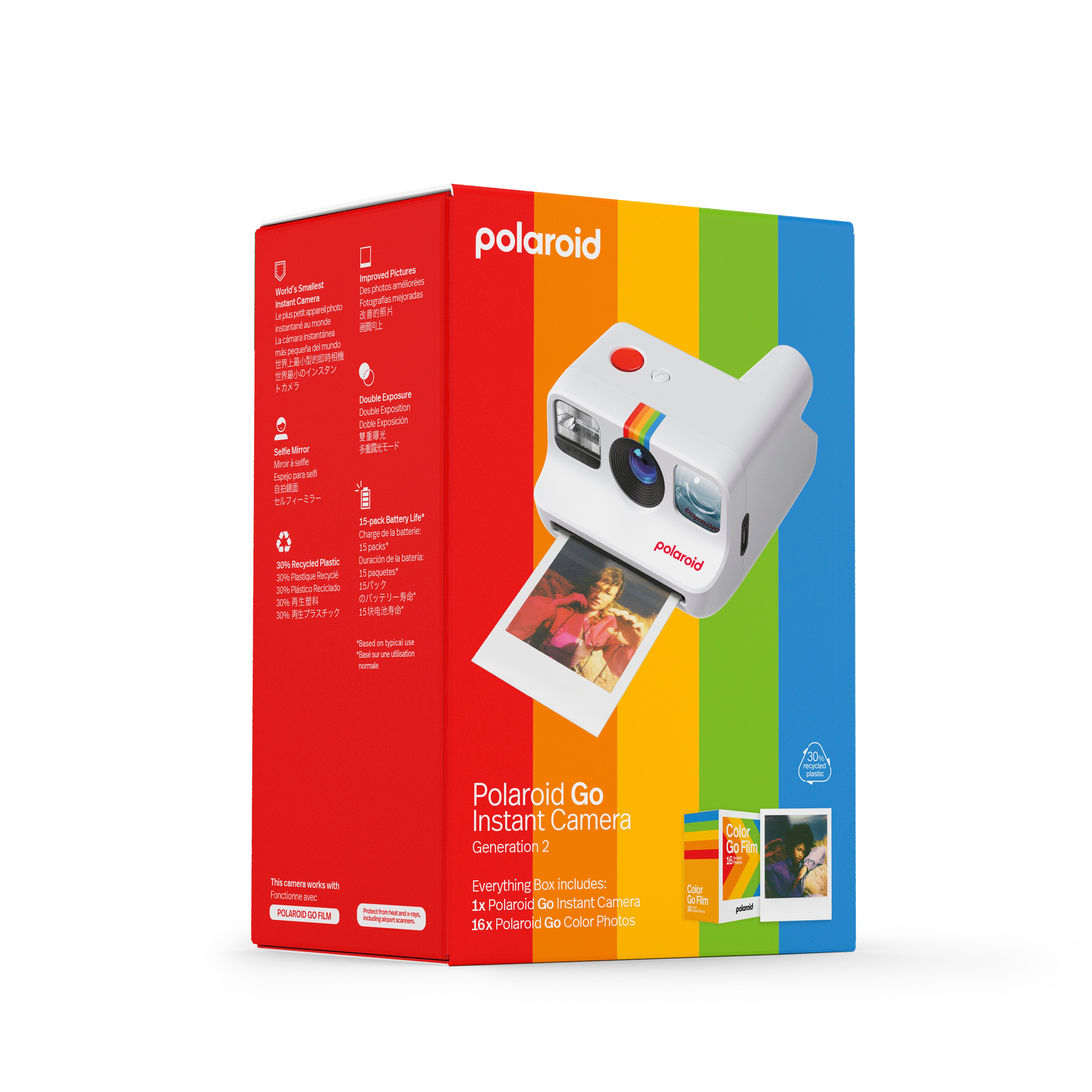 POLAROID - GO GENERATION 2 WHITE + COLOR FILM BUNDLE (8 PHOTOS)