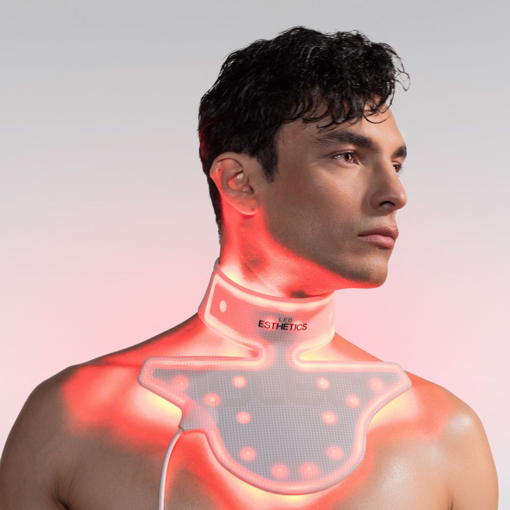 LED ESTHETICS - GLOTECH COLLAR - RED LIGHT NECK & CHEST RENEWAL MASK