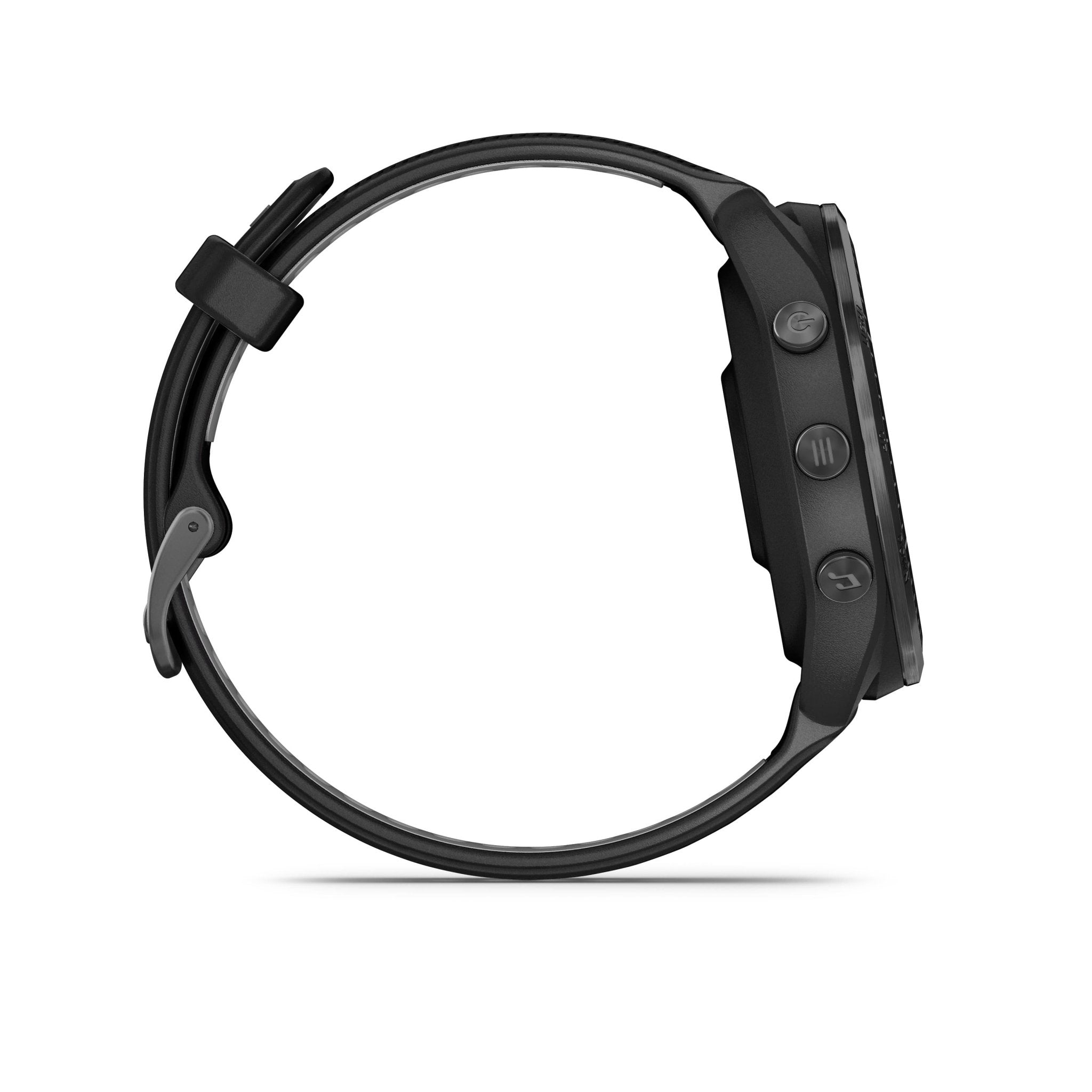 GARMIN - FORERUNNER 965, CARBON GRAY DLC TITANIUM BEZEL WITH BLACK CASE AND BLACK/POWDER GRAY SILICONE BAND