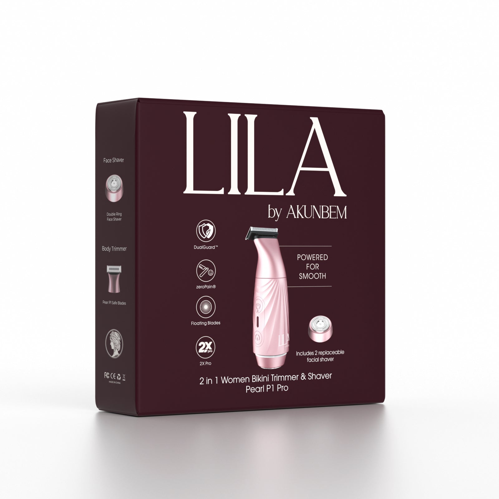 LILA BY AKUNBEM - 2 IN 1 WOMEN BIKINI TRIMMER & SHAVER PEARL P1 PRO/PEARL P1