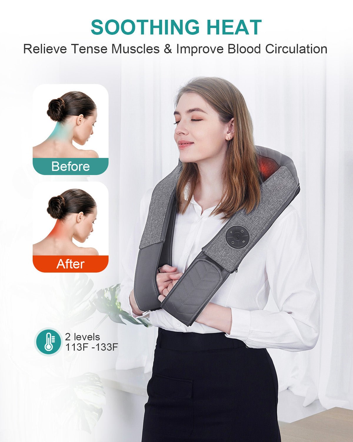 NEKTECK - CORDLESS NECK AND BACK MASSAGER