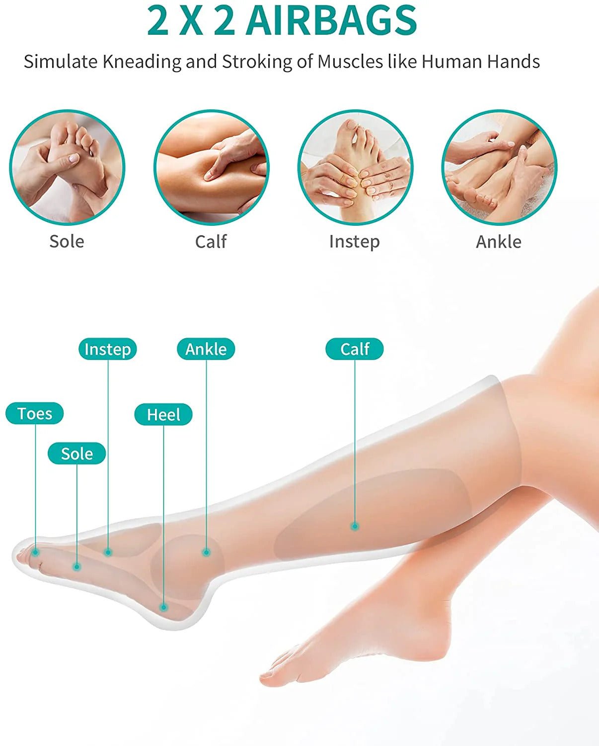 NEKTECK - LEG MASSAGER WITH AIR COMPRESSION