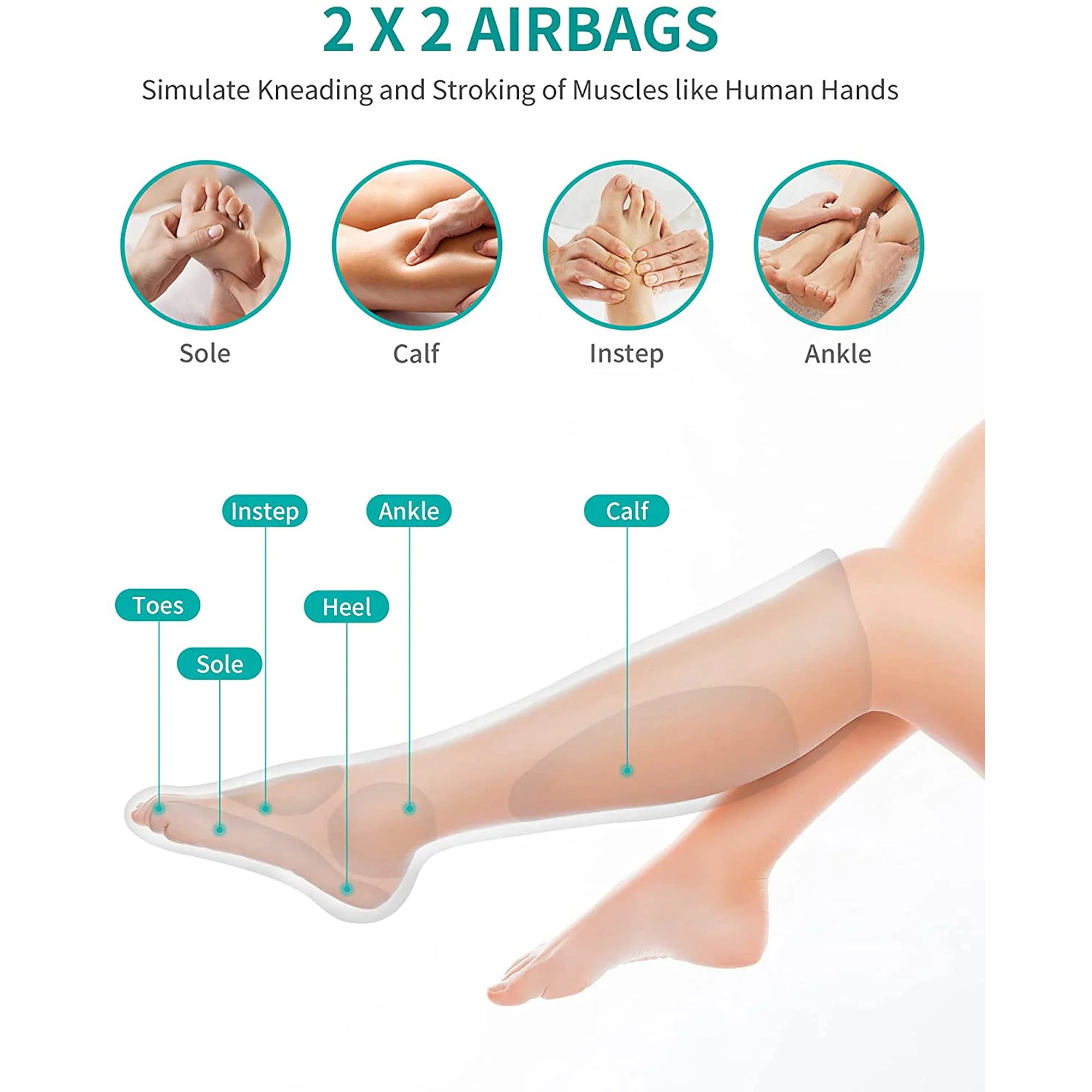 NEKTECK - LEG MASSAGER WITH AIR COMPRESSION