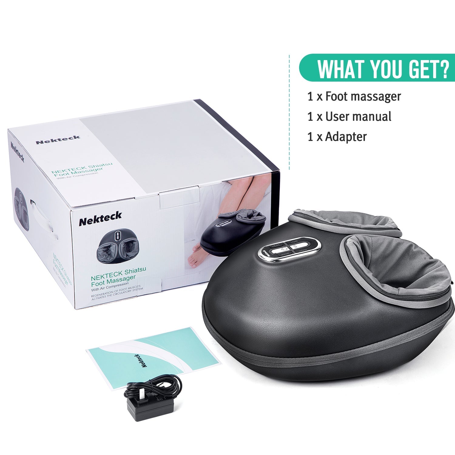 NEKTECK - SHIATSU FOOT MASSAGER MACHINE WITH SOOTHING HEAT
