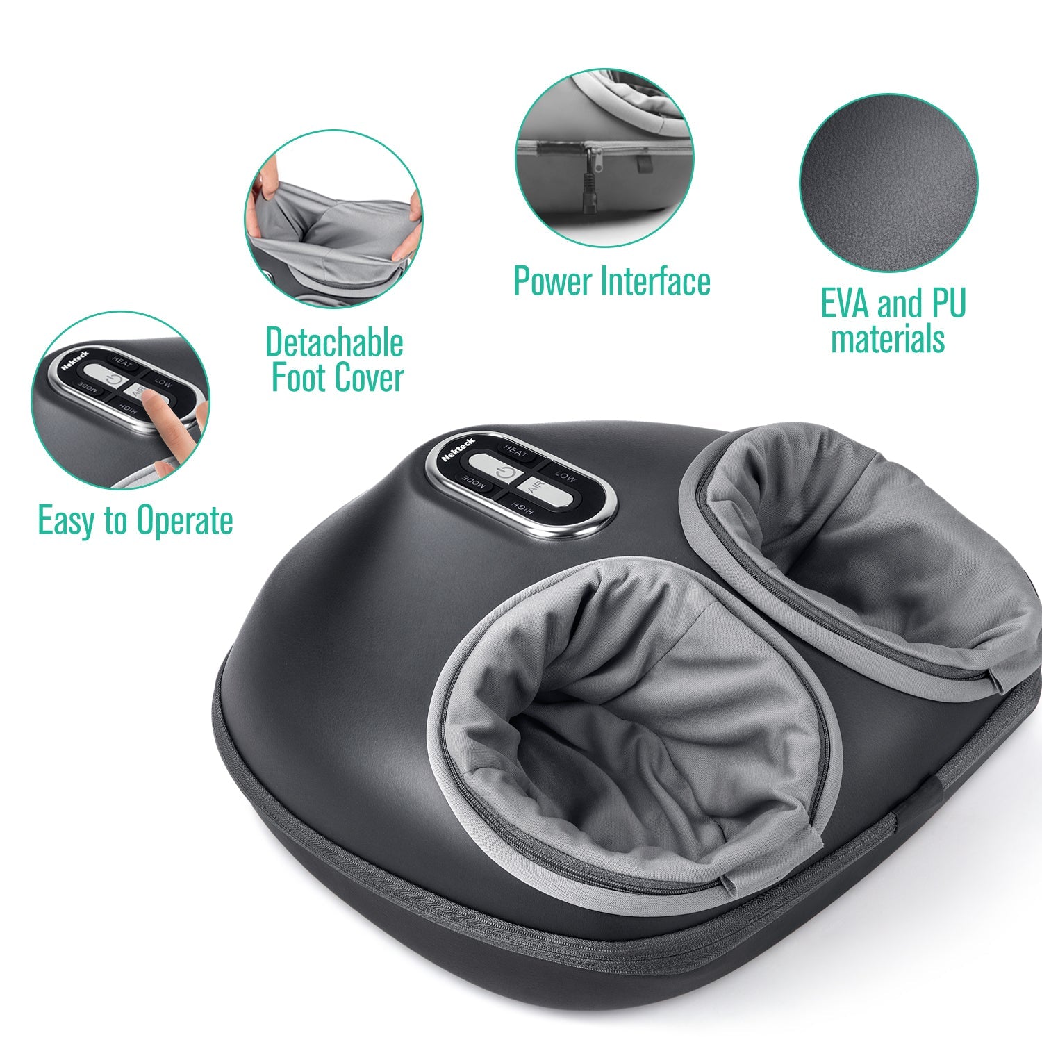 NEKTECK - SHIATSU FOOT MASSAGER MACHINE WITH SOOTHING HEAT
