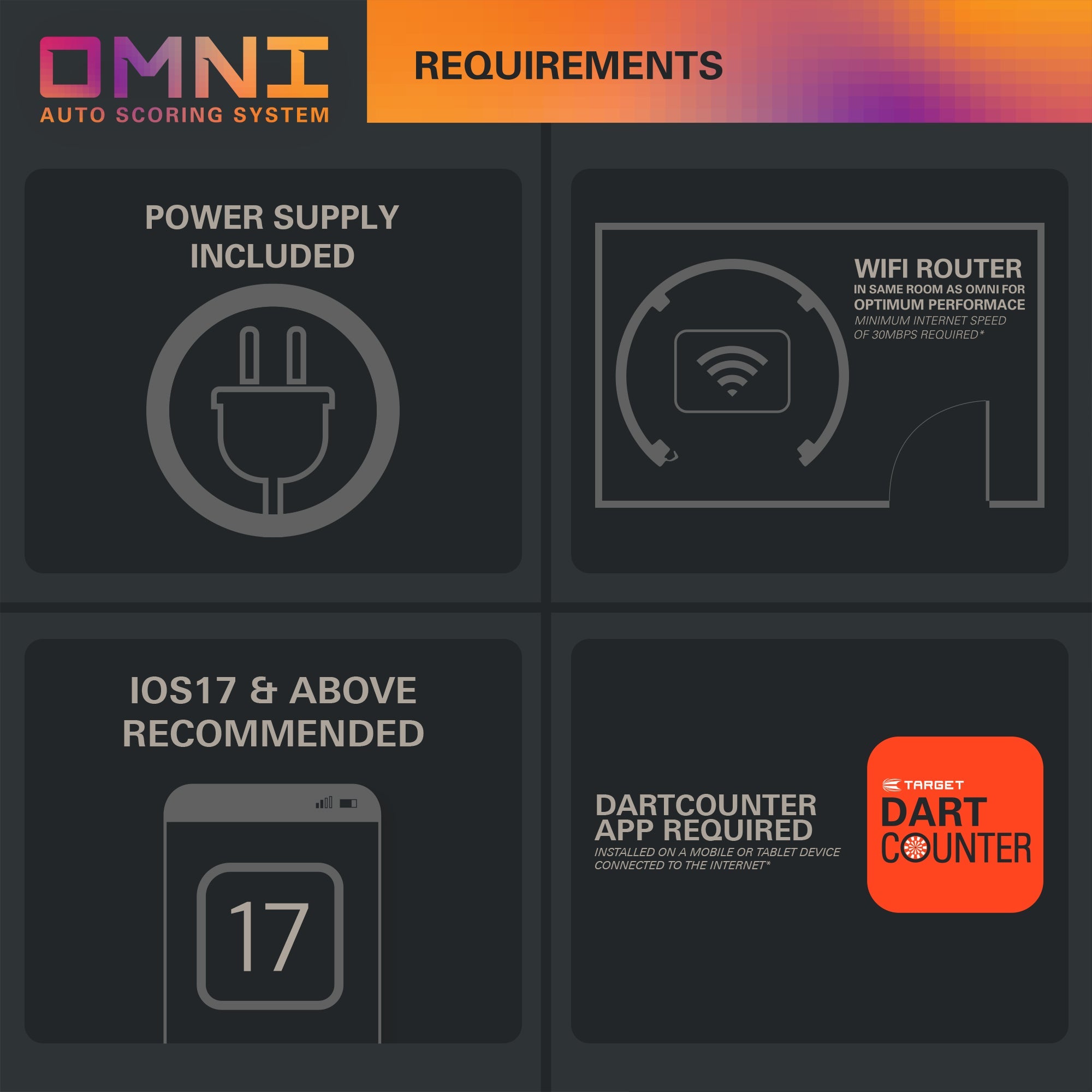 TARGET DARTS - OMNI ULTIMATE HOME BUNDLE AUTO SCORING SYSTEM DARTBOARD