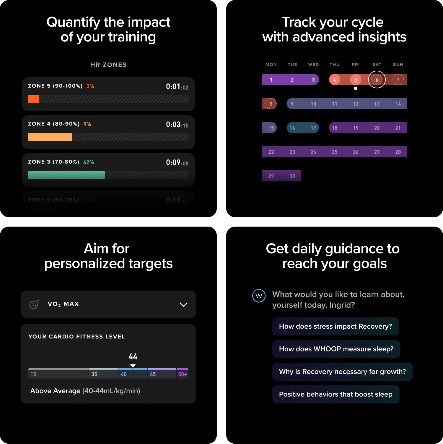 WHOOP - ONE 12 - MONTH MEMBERSHIP 5.0 HEALTH AND FITNESS WEARABLE - JET BLACK