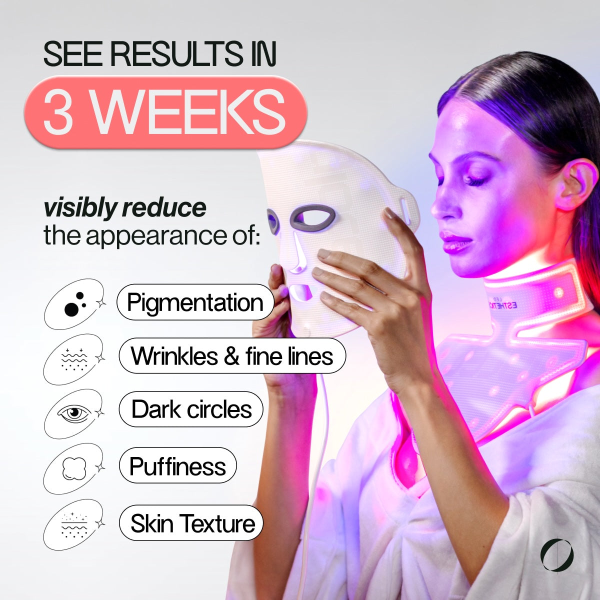 LED ESTHETICS - GLOTECH MASK PRO - LED THERAPY ANTI-AGING & SKIN-CLEARING MASK