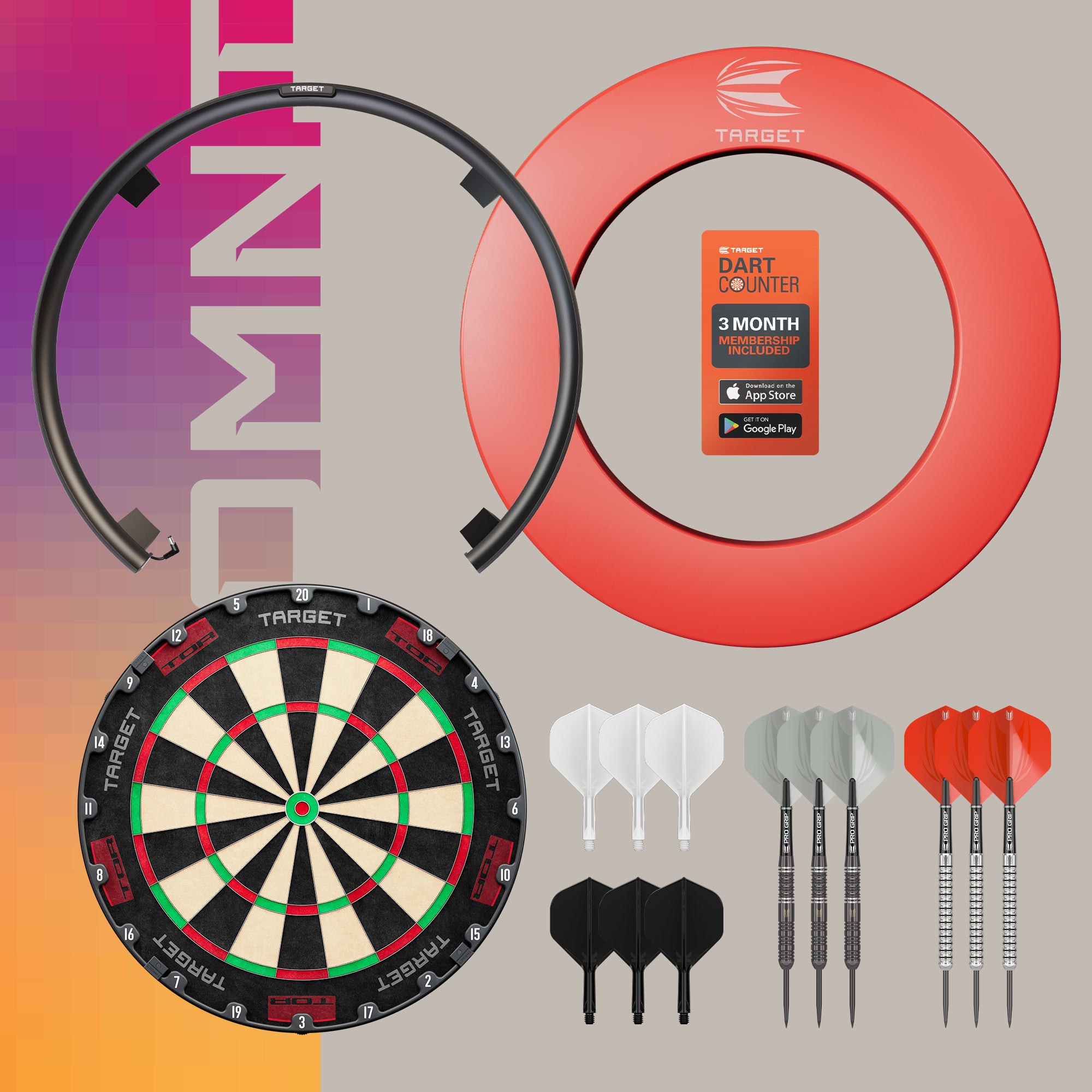 TARGET DARTS - OMNI ULTIMATE HOME BUNDLE AUTO SCORING SYSTEM DARTBOARD