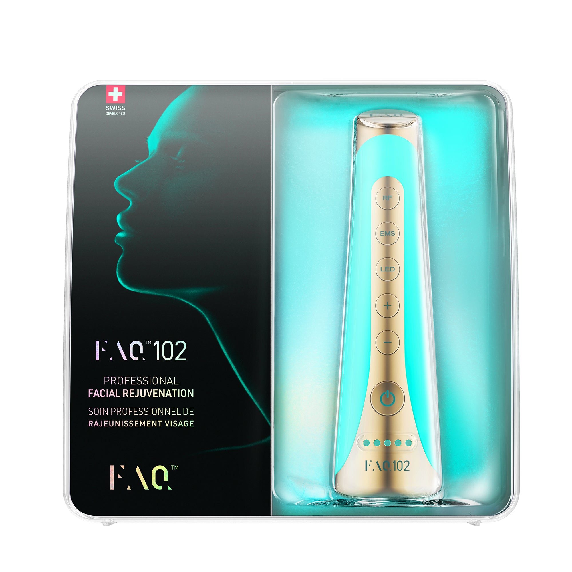 FOREO - FAQ 102 RADIO FREQUENCY, EMS AND LED FACIAL REJUVENATION DEVICE IN TOPAZ