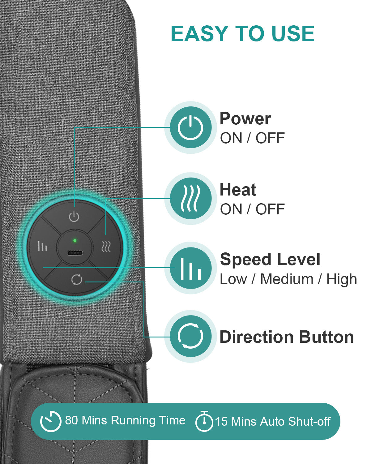 NEKTECK - CORDLESS NECK AND BACK MASSAGER