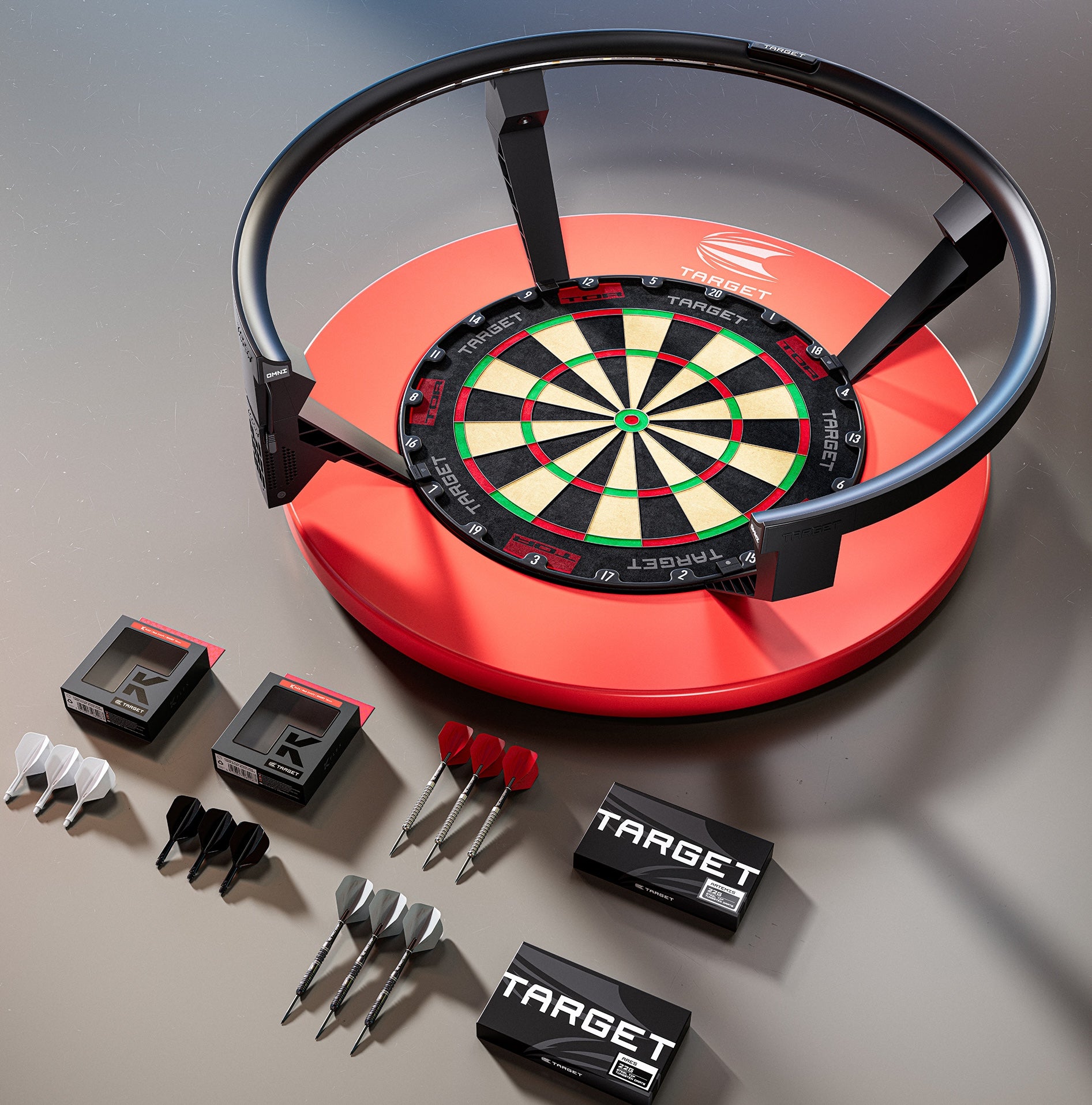 TARGET DARTS - OMNI ULTIMATE HOME BUNDLE AUTO SCORING SYSTEM DARTBOARD