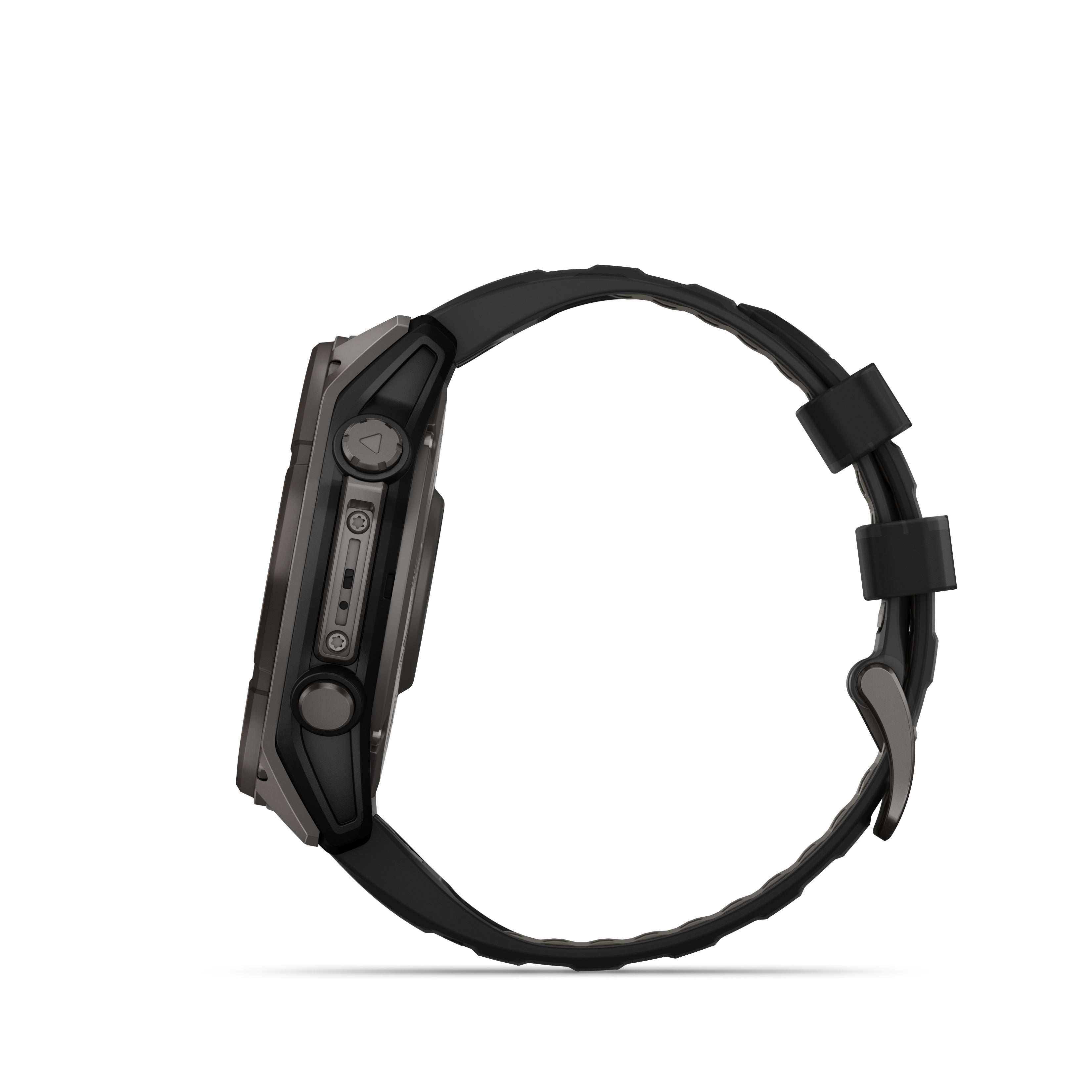 GARMIN - FENIX 8 51 MM, SOLAR SAPPHIRE, CARBON GRAY DLC TITANIUM WITH BLACK/PEBBLE GRAY SILICONE BAND