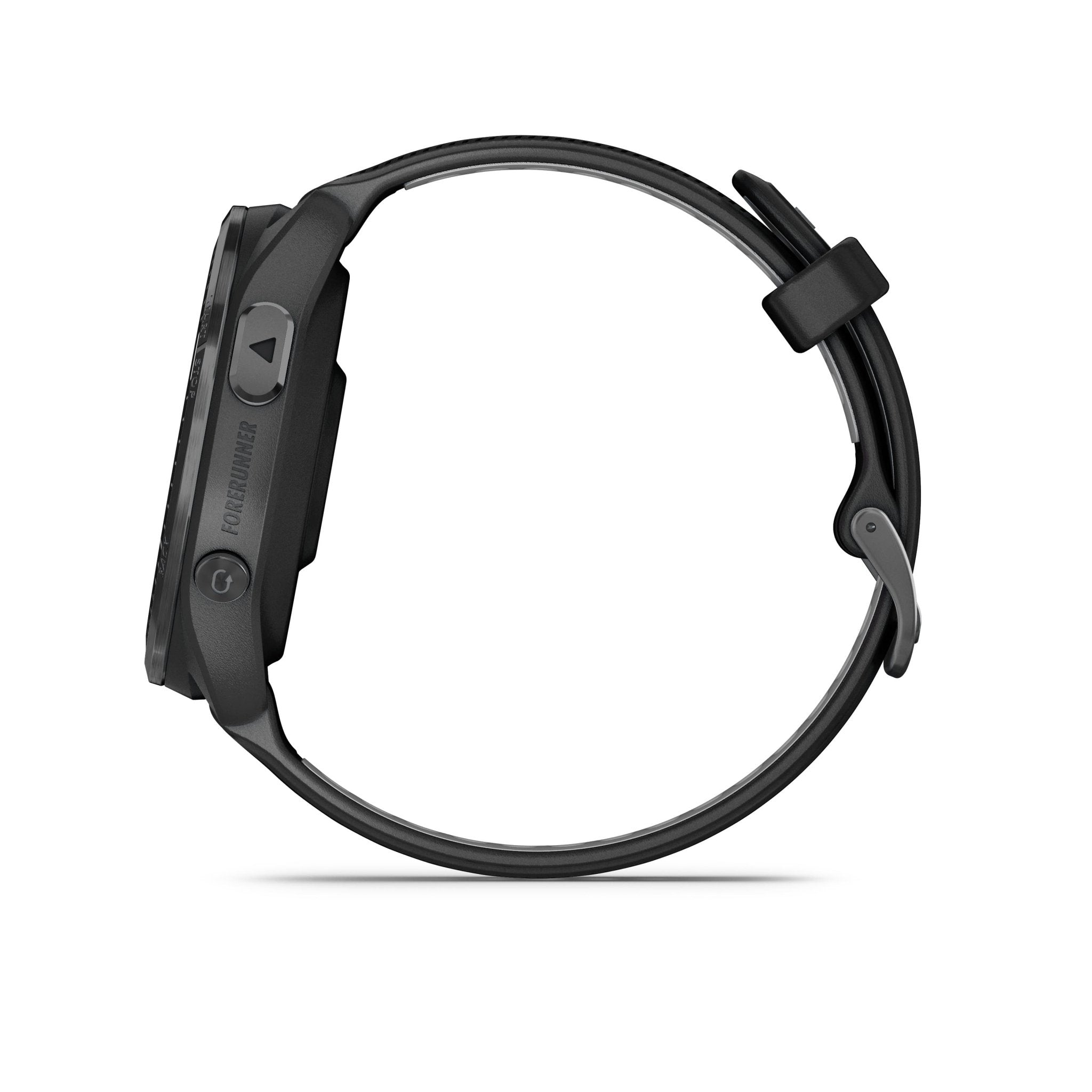 GARMIN - FORERUNNER 965, CARBON GRAY DLC TITANIUM BEZEL WITH BLACK CASE AND BLACK/POWDER GRAY SILICONE BAND
