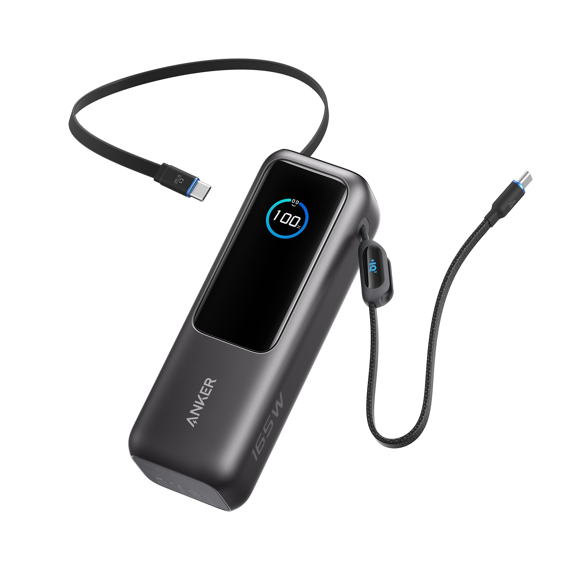 LAPTOP POWER BANK (25K, 165W, BUILT-IN AND RETRACTABLE CABLES)