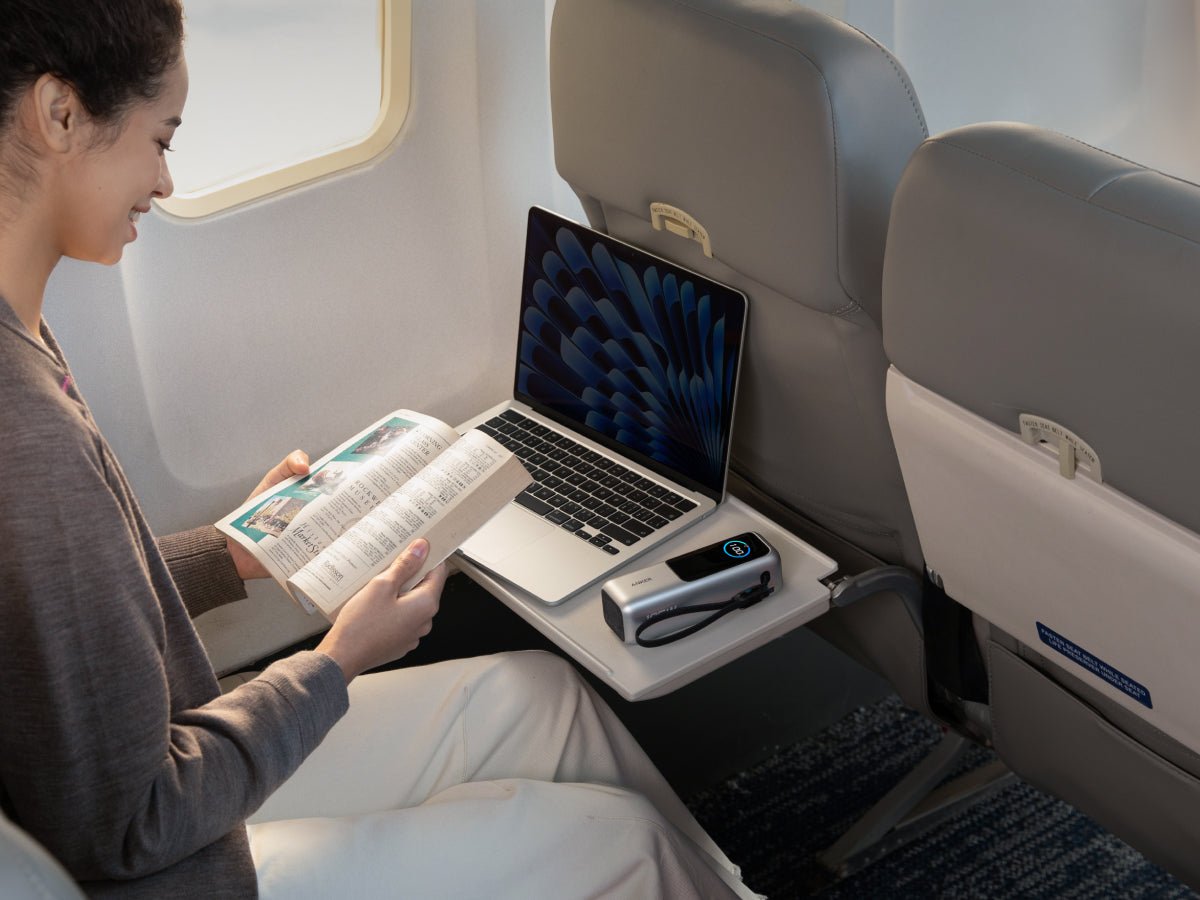 LAPTOP POWER BANK (25K, 165W, BUILT-IN AND RETRACTABLE CABLES)