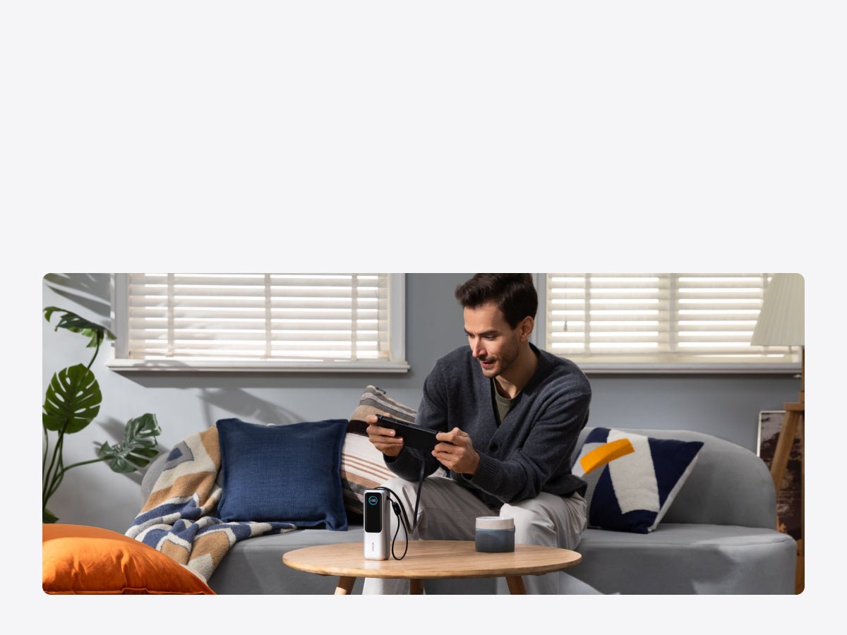LAPTOP POWER BANK (25K, 165W, BUILT-IN AND RETRACTABLE CABLES)