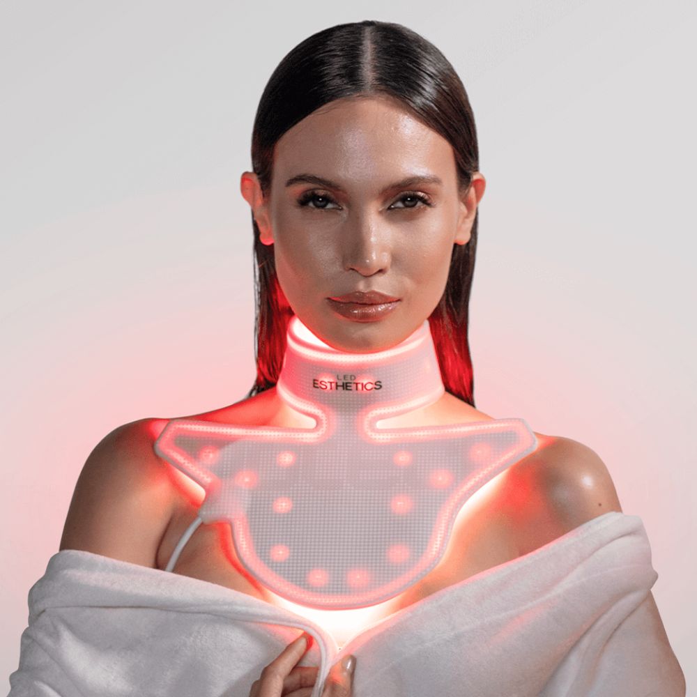 LED ESTHETICS - GLOTECH COLLAR - RED LIGHT NECK & CHEST RENEWAL MASK