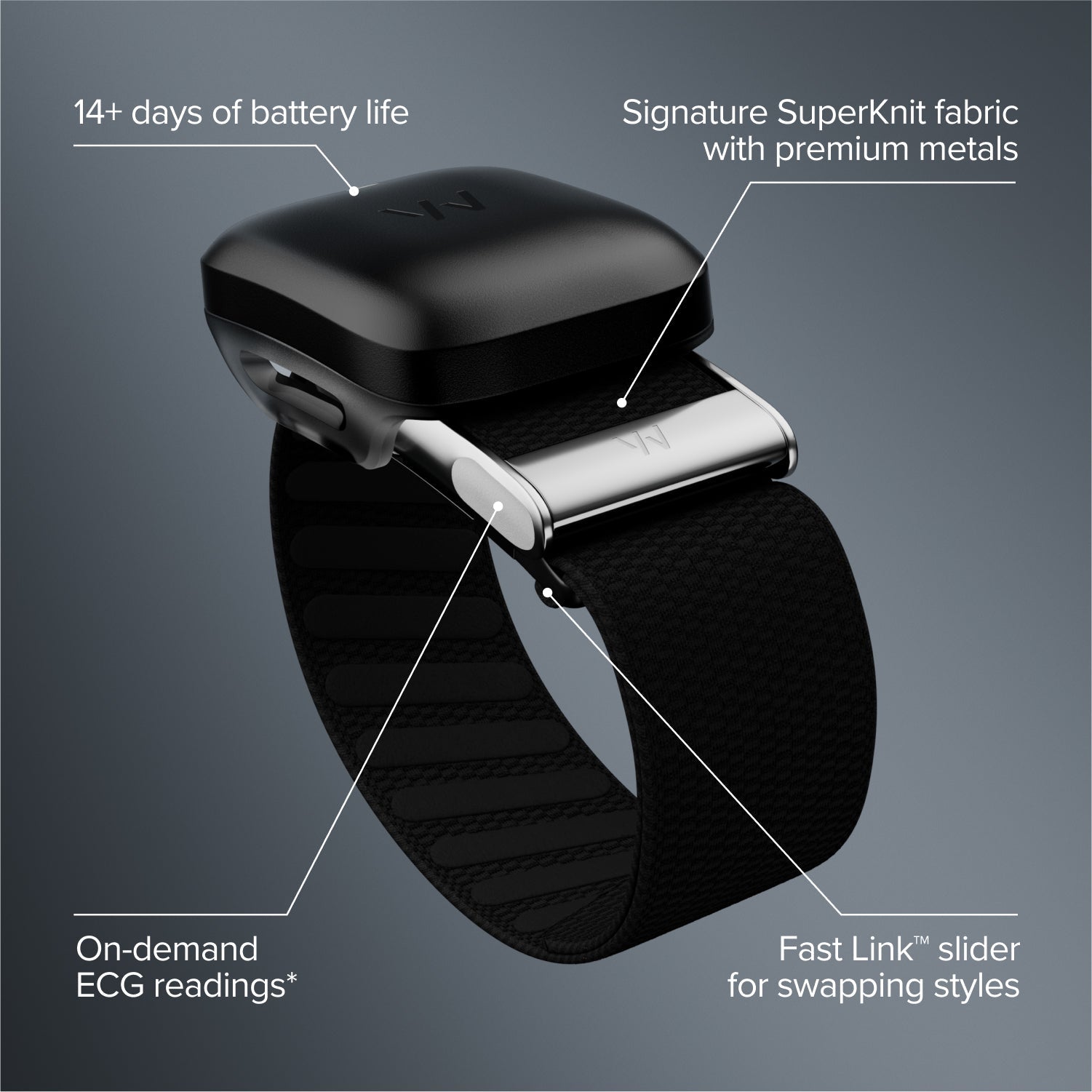 LIFE 12-MONTH MEMBERSHIP MG DEVICE HEALTH & FITNESS TRACKER - OBSIDIAN/TITANIUM