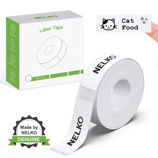 NELKO - WHITE 14x40MM LABEL PAPER 2 ROLLS SET