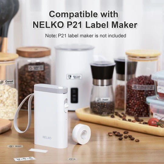 NELKO - WHITE 14x40MM LABEL PAPER 2 ROLLS SET