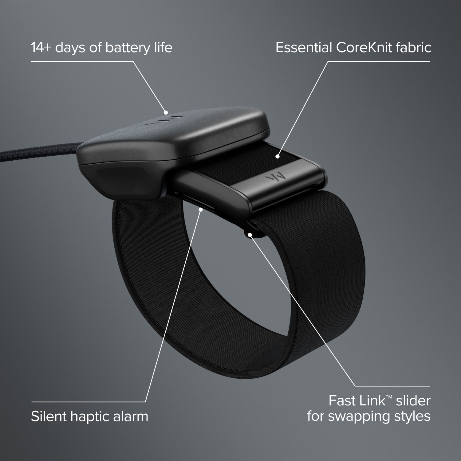 ONE 12-MONTH MEMBERSHIP 5.0 HEALTH AND FITNESS WEARABLE - JET BLACK