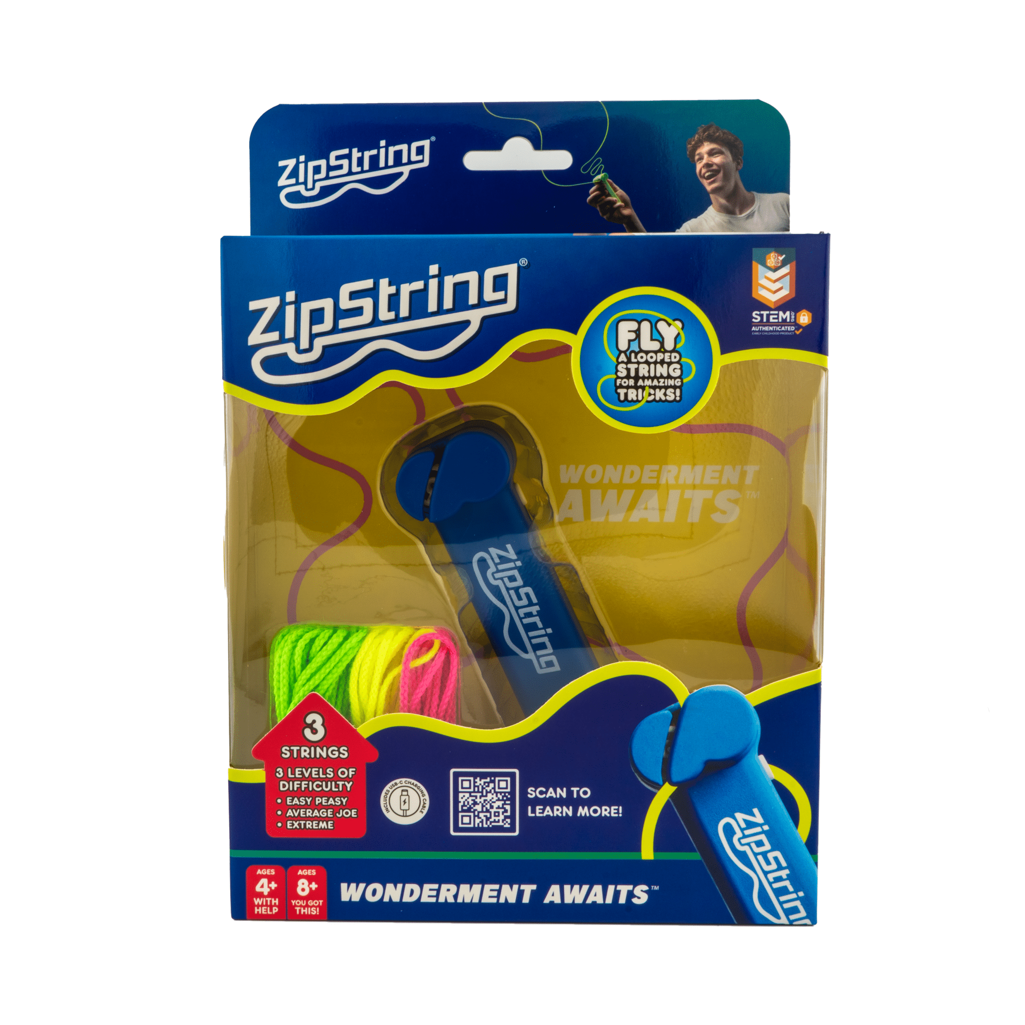 ORIGINAL ZIPSTRING Toy (Blue in Window Box)