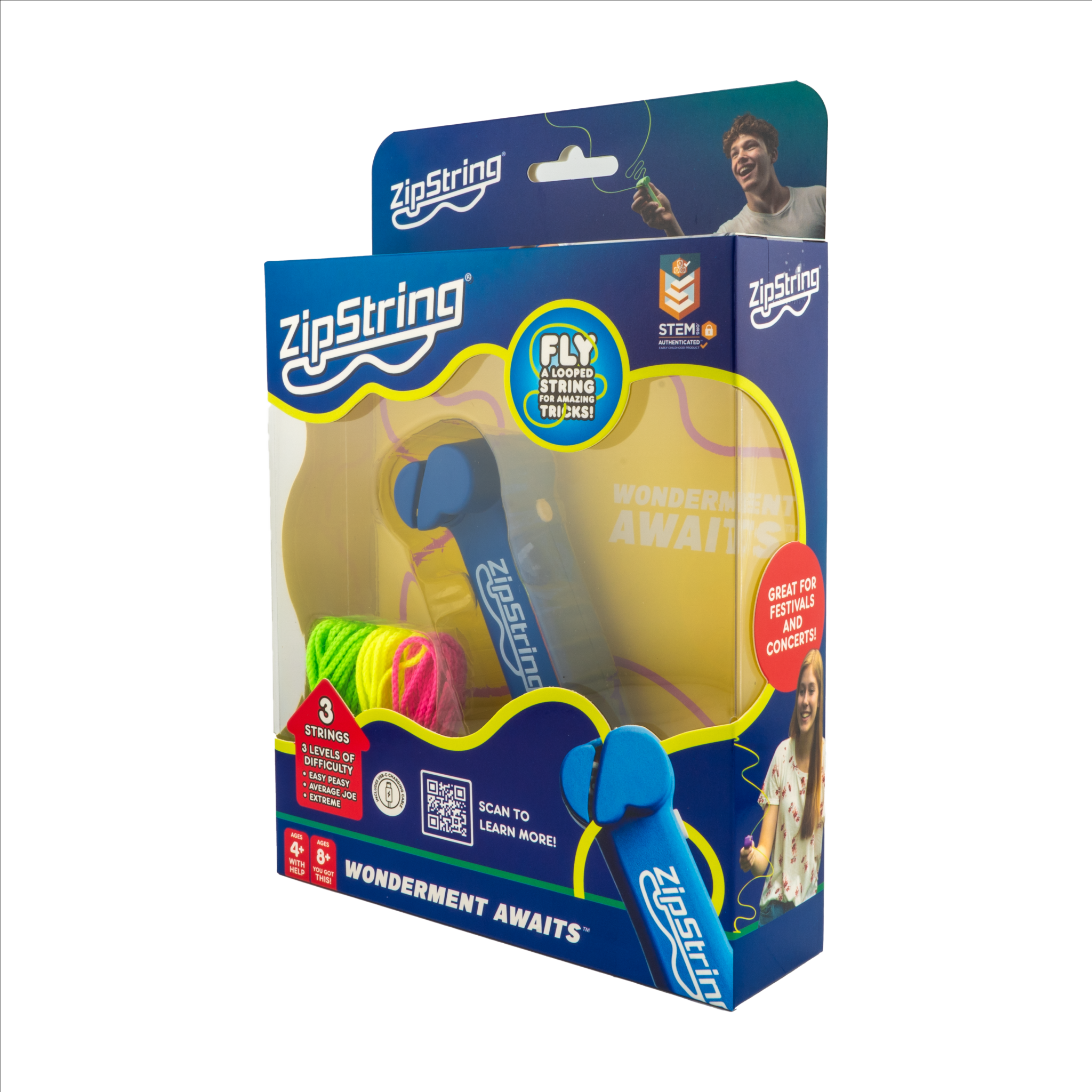 ORIGINAL ZIPSTRING Toy (Blue in Window Box)