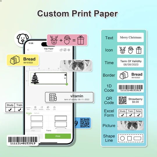 WHITE 14x40MM LABEL PAPER 2 ROLLS SET